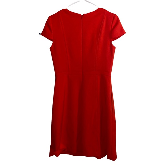 EUC Eliza J Ponte fit & flare coral red dress short sleeve casual A-line dress - Picture 4 of 6